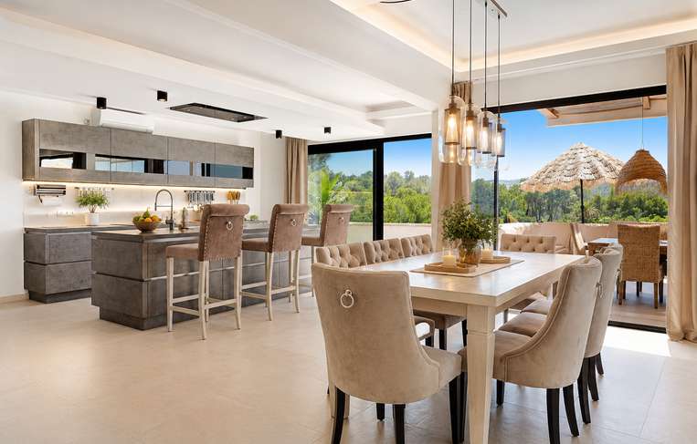 Dining area opening to the garden